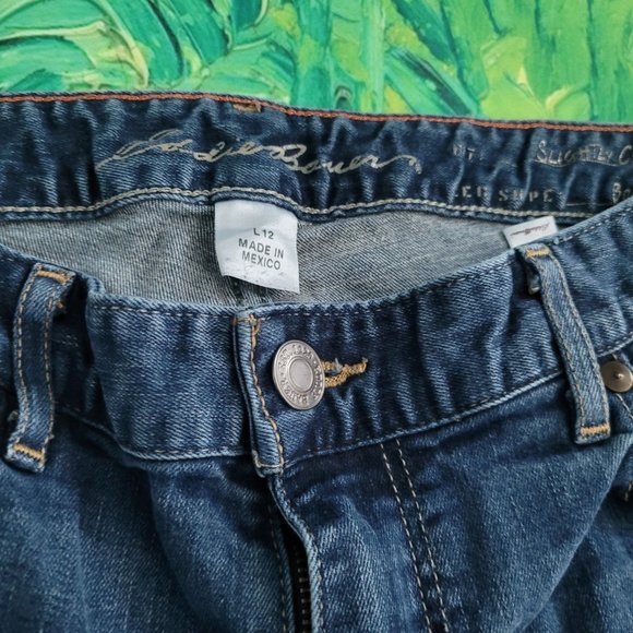 Eddie Bauer Slightly Curvy Boot Cut Jeans Size 12 T Women - Picture 7 of 10